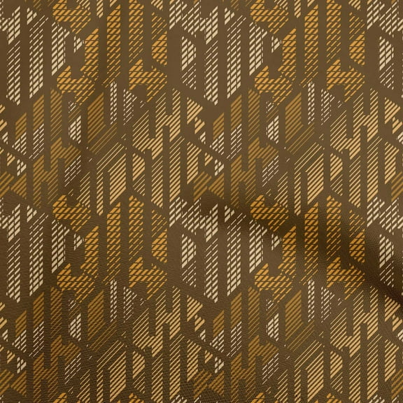 oneOone Cotton Cambric Brown Fabric Abstracts Fabric For Sewing Printed Craft Fabric By The Yard 56 Inch Wide