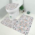 thumbnail image 2 of Light Pioneer Flower Pattern Bathroom Rugs Sets 3 Piece,Toilet Cover Set,Absorbent Non Slip Bathroom Mats Sets with U-Shaped Contour Rug Toilet Rug Set, 2 of 5