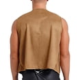 thumbnail image 6 of HOLEI Men Cowboy Tassel Solid Color Vest Suede Leather Fringe Waistcoat Sleeveless Open Front Vest Jacket Black XL, 6 of 6