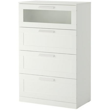 Ikea 4 Drawer Dresser White Frosted Glass Size 30 3 4x48 7 8
