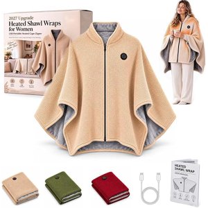 Heated Shawl Wraps for Women Wearable Heated Blanket Shawl USB Heated Wearable Blanket