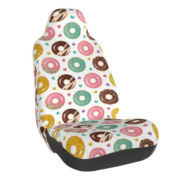 Fotbe Colorful Donuts Funda para Asiento de Auto con Estampado – Impermeable y Antisudor – Ajuste Universal, Lavable a Máquina, Antideslizante (1 Pieza)