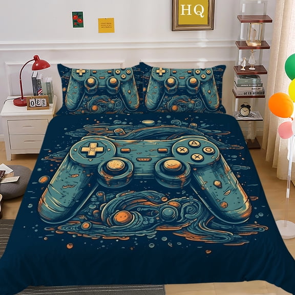 YJHDM Retro Game Bedding Set 3D Superfine Fiber Duvet Cover Pillowcase 2/3pcs Boys' Birthday Gift