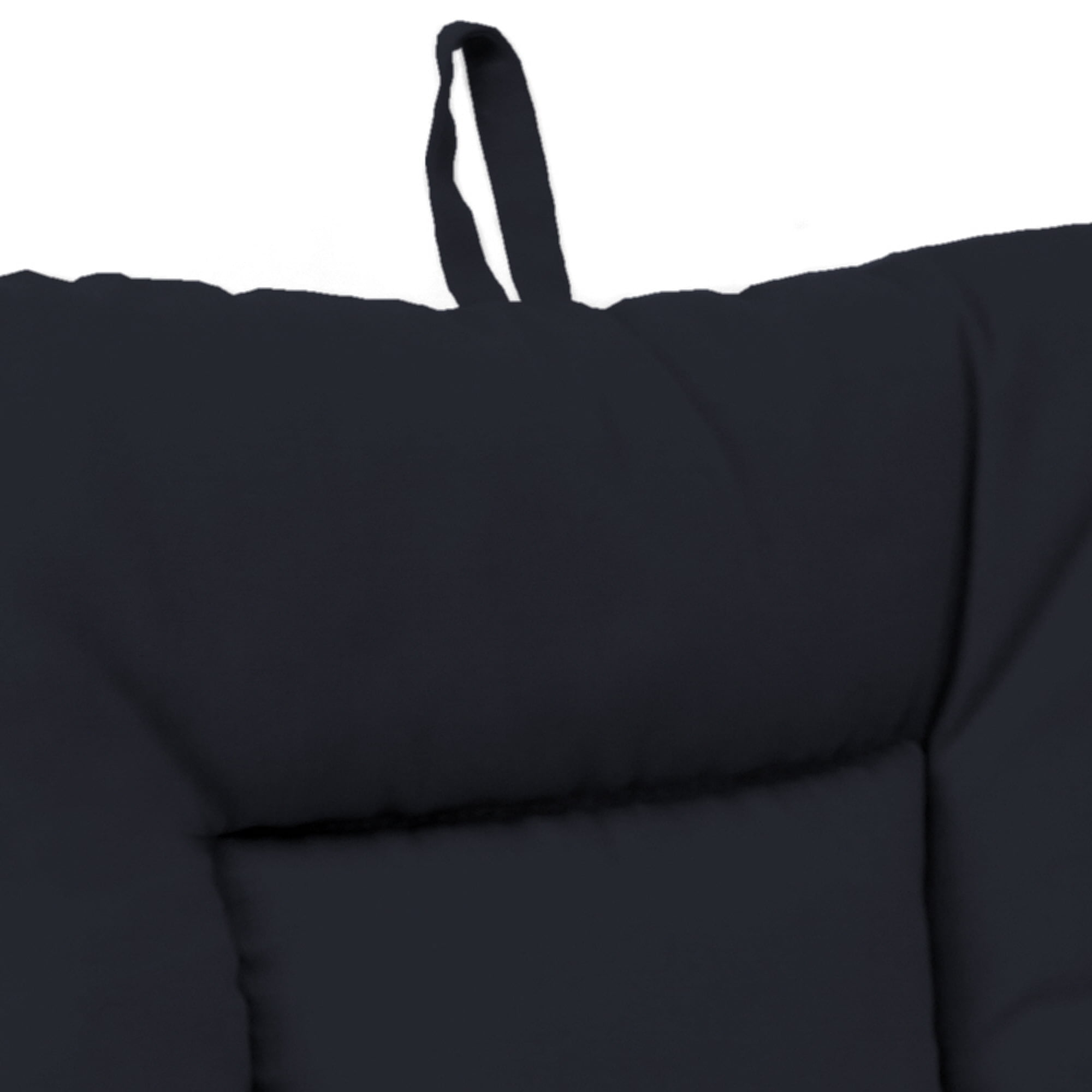 Jordan Manufacturing 38" x 21" Navy Solid Rectangular Outdoor Wrought Iron Chair Cushion with Ties and Hanger Loop