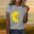 thumbnail image 6 of ICHUANYI Women's Graphic T Shirt Boho Floral Print Blouses Casual Crew Neck Short Sleeve Basic Tee Tops Fashionable Printed T-shirt With Round Neck And Short Sleeved Top, 6 of 6