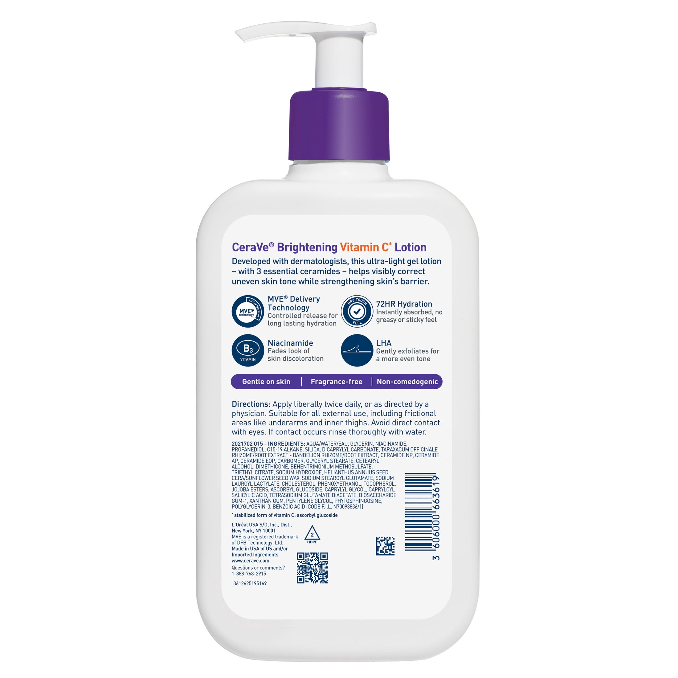 CeraVe Brightening Vitamin C Body Lotion for Dull & Uneven Toned Skin, 16 fl oz