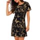 thumbnail image 2 of Balery Modern Golden Butterfly Camisón de manga corta con cuello redondo para mujer, cómodo y elegante., 2 of 6
