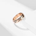 thumbnail image 2 of PAMTIER Unisex Stainless Steel Simple Moon and Star Rotatable Lucky Ring Worry Stress Relieving Anxiety Fidget Band Boho Jewelry Rose Gold Size 5, 2 of 5