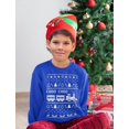 thumbnail image 3 of Robot Santa Ugly Christmas Sweater Kids Sweatshirt Train Long Sleeve T-Shirt 2T Blue, 3 of 5