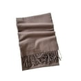 thumbnail image 2 of Women Winter Warm Scarf Elegant Contrast Color Tasseled Shawl Wrap Long Stoles Oversized Soft Scarves Fall Gifts, 2 of 3