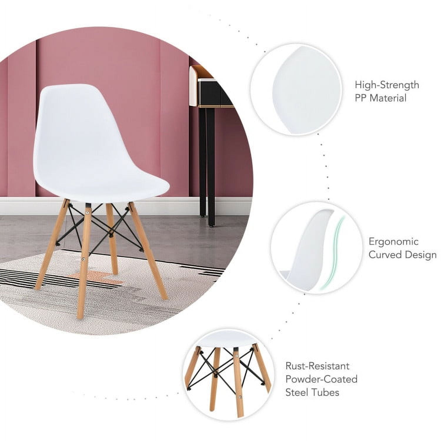 Finihen Dining Set, Dining Table Set, 5 Pieces Table Set With Solid Wood Leg for Dining Room, for Home, Restaurant, White Finihen Dining Set, Dining Table Set, 5 Pieces Table Set With Solid Wood Leg for Dining Room, for Home, Restaurant, White