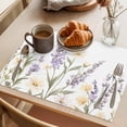 thumbnail image 3 of Flowers Placemats Set of 4, Vintage Watercolor Purple Yellow Floral Leaf Plant Non-Slip Place Mats Washable Table Mats for Kitchen Dining Table Decorations Indoor/Outdoor, 3 of 9