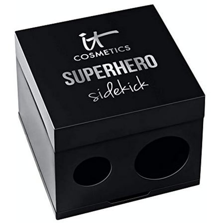 IT Cosmetics Superhero Sidekick Pencil Sharpener - 2-in-1 Sharpener with Built-in Removal Tool - Use with Thick or Thin Eyeliner & Lip Pencils - For the Most Precise Makeup Application