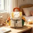 thumbnail image 4 of Colorblock Lightweight Nylon Daypack, Multi Pocket Waterproof Casual Rucksack With Padded Shoulder Straps For Outdoor Trips Picnic Day Travel Daily Carry Storage,A:8.7*5.7*9.5in, 4 of 8