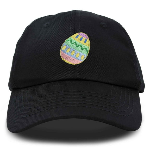DALIX Elegant Colorful Egg Easter Hat Womens Embroidered Baseball Cap in Black