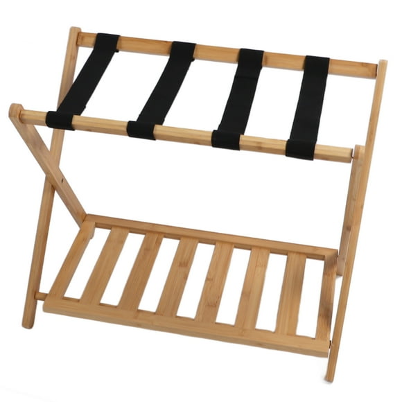 Folding Luggage Rack, Anti Slip Folding Luggage Stand Practical Bamboo For Bedroom