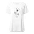 thumbnail image 3 of Tops Hauts d'Été pour Femmes 2023 Fashion T-Shirt à Col Rond Imprimé à Manches Courtes T-Shirt Décontracté Blouse, 3 of 4