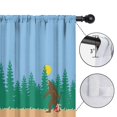 thumbnail image 4 of Blackout Kids Curtains,Blue Bigfoot and Guitar Pattern Childrens Insulated Curtains Set Of 2,Bedroom Essentials,Toddler Room Decor 52x63in(132x160cm), 4 of 5