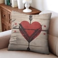 thumbnail image 4 of Vintage Farmhouse Valentine's Day Love Heart Throw Pillow Covers 20"x20", Set Of 2, Linen Study Sofa Cushion Cover Indoor Living Room Home Decor, 4 of 7