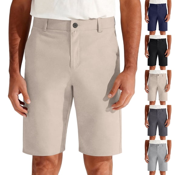 Dresfit Golf Shorts for Men Slim Fit Dress Hiking Shorts Summer 2026 Lightweight Big and Tall Work Short Pants Baggy Stretch Quick Dry Bottoms with Pockets Khaki L