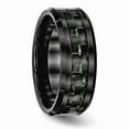 thumbnail image 4 of Ceramic Ring Band Wedding Black Carbon Fiber Comfort, 4 of 6