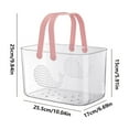 thumbnail image 4 of Plastic Shower Caddy Basket, Portable Shower Caddy Tote Storage Basket with Colorful Handles, Clear Toiletry Organizer Bin for Bathroom Kitchen College Dorm, 10.04x6.69x9.84", 4 of 4