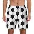 thumbnail image 2 of Picia Soccer Ball pattern Mens Swim Trunks with Compression Liner Stretch Beach Shorts Quick Dry with Zipper Pockets No-Chafing Board Shorts-Medium, 2 of 9
