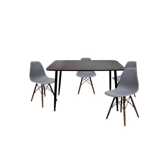 Comedor Murcia Rectangular 120x70 con sillas grisespara 4 personas