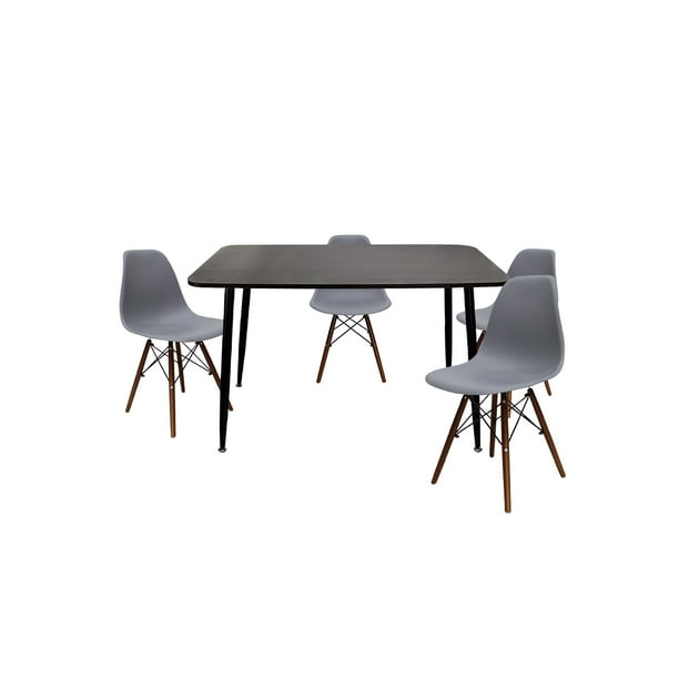 Comedor Murcia Rectangular 120x70 con sillas grisespara 4 personas