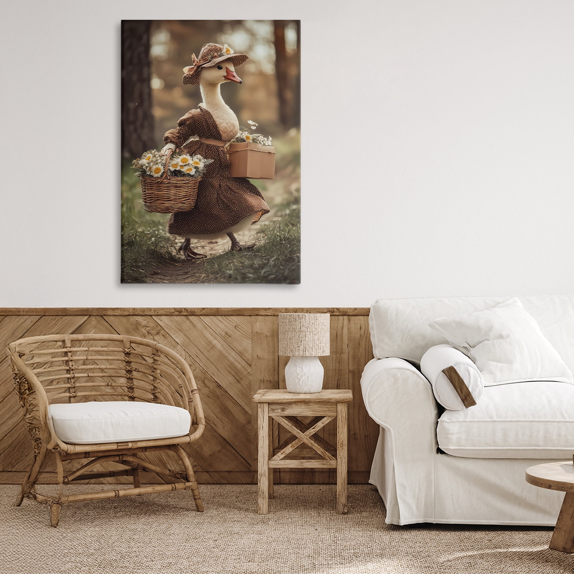 Stupell Industries Mother Goose with Flowers Canvas Wall Art, design by The Wands Want