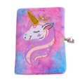 thumbnail image 1 of Plush cartoon notebook with lock Tie-dye purple, 1 of 1