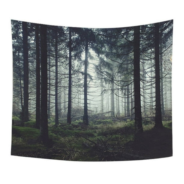 Misty Forest Tapestry Wall Hanging Nature Landscape Tapestry Sunshine