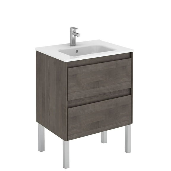 Ws Bath Collections Ambra 60F Ambra 24" Free Standing Single Basin Vanity Set - Wood