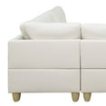 thumbnail image 2 of Agathea 97" Wide 3 Pieces Faux Letter Right Facing Sofa Set with ottoman, 2 of 4
