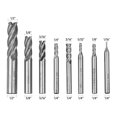 thumbnail image 4 of 8pcs Solid Milling End Cutter Drill Bits 1/16''-1/2'' 4 Flute High Speed Steel End Mill Set HSS Slot Tool Set HSS CNC Straight Shank Drill Bit Set, 4 of 7