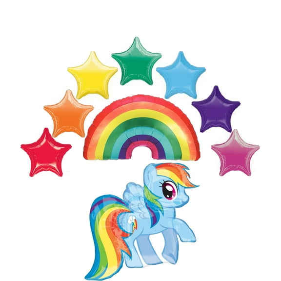 My Little Pony Birthday Party Decoration Balloons, Rainbow, 9 Count