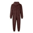 thumbnail image 4 of CUZIBR Girls Boys Cute Fall Outfits Christmas Fuzzy Wool Thermal Hooded Romper Solid Color Zipper Pockets One Piece Bodysuits Jumpsuit Thick Lined Soft Cozy Dailywear,Brick Red,9-10 Years, 4 of 5