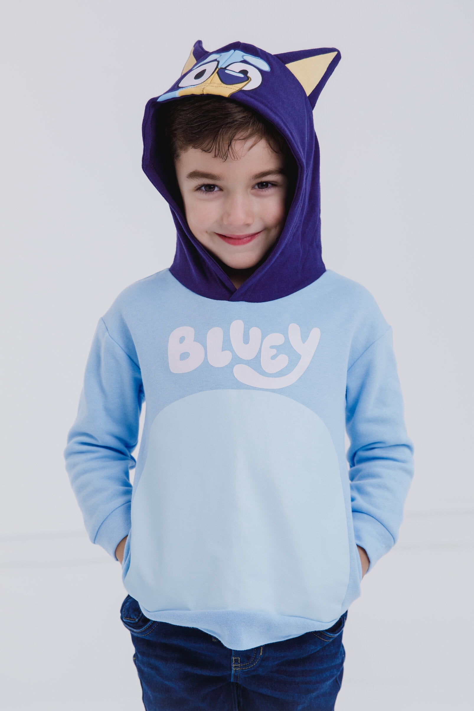 Bluey Toddler Boy or Girl Cosplay Fleece Hooded Sweatshirt Blue