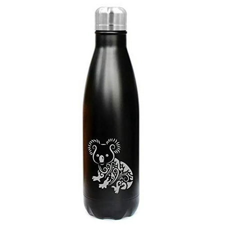 

17 oz. Double Wall Vacuum Insulated Stainless Steel Water Bottle Travel Mug Cup Fancy Koala Bear (Black)