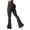 Black, variant on Womens High Waist Butt Lifting Flared Yoga Pants Stretch Slim Fit Cargo Pants with Pockets for Daily Workout