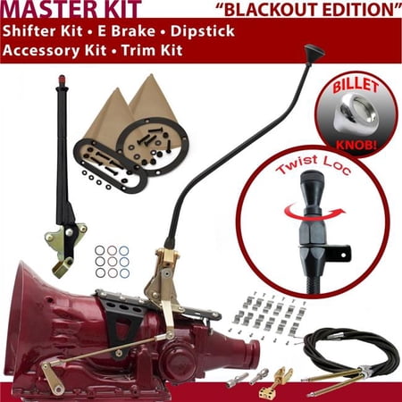 American Shifter FMX Shifter Kit Black 23 in. Swan E Brake Cable Clamp Trim Kit Dipstick for F5AE7