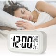 thumbnail image 1 of Reloj despertador digital inalámbrico a batería con fecha, temperatura y función inteligente, 1 of 5
