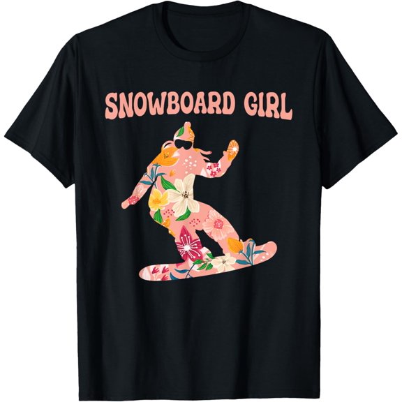 Funny Snowboarding Snowboard Winter Sport - Snowboard Girl T-ShirtMen's and women's gift, black and white T-shirt, size: Extra large S-4XL