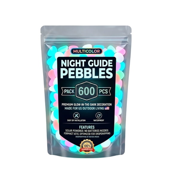 600 Pieces Glow in The Dark Pebbles 0.59in Decorative Stones for Garden Aquarium Walkway Decoration