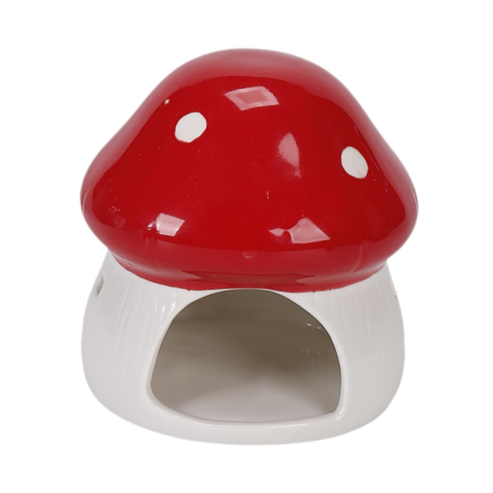 Hamster Habitat Ceramic Mushroom House Adorable Durable Decoration for Chinchilla Guinea Pig Squirrel