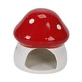 thumbnail image 2 of Hamster House Mushroom Ceramic Hideout Sturdy Decorative Design for Small Animals Chinchilla Squirrel, 2 of 9