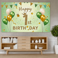 thumbnail image 5 of Glittery Gold 1st Birthday Banner with Crown Balloons and Party Flags Background, Ideal for Birthday Party Decorations Photography Props Happy Birthday Celebrations, 5 of 8