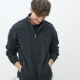 thumbnail image 4 of Mens Gray Irish Wool Sweater Made By Aran Woollen Mills, Size Medium, 4 of 5