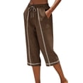 thumbnail image 2 of Women's Linen Cotton Pants Casual 7/8 Length Trousers Breathable Lightweight High Waist Pants for Summer Daily Wear, 2 of 6