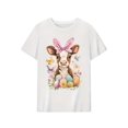 thumbnail image 2 of Cute Farm Cow Tee Easter Egg Hunt Graphic T-Shirt Gift For Her, 2 of 11